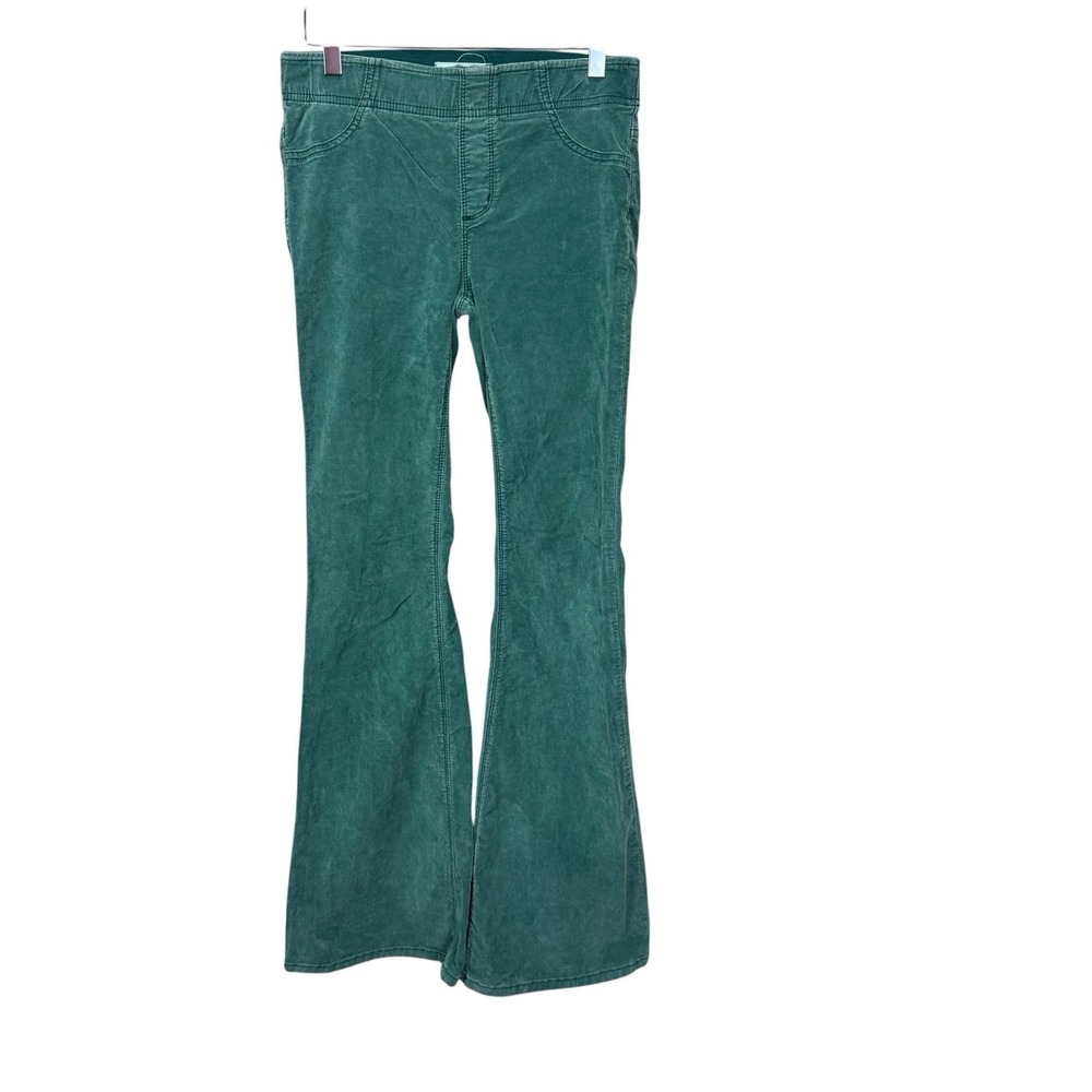 Free People We The Free Pull On Corduroy Cord Flare Pants Green Size 28